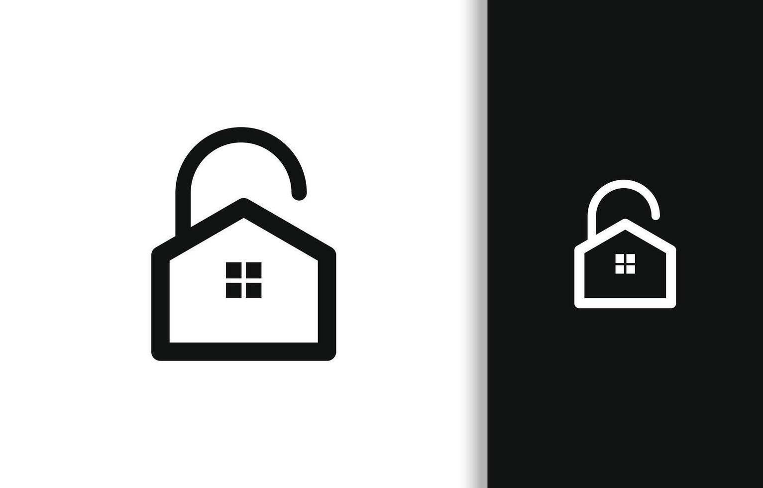 SIMPLE HOME SECURITY LOGO, HOME WITH LOCK DESIGN TEMPLATE vector