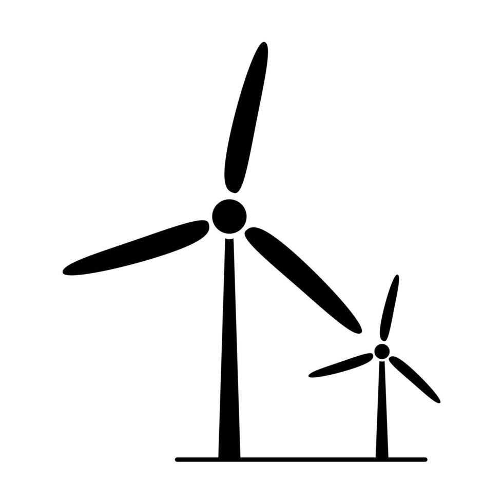 Windmill alternative wind turbine and renewable energy icon environment concept for graphic design, logo, website, social media, mobile app, UI illustration vector