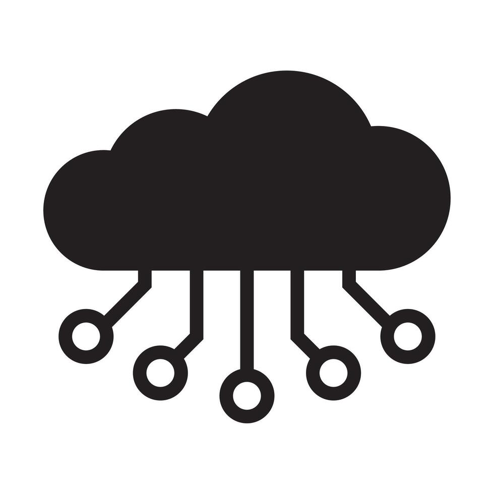 Cloud computing icon for graphic design, logo, web site, social media, mobile app, ui illustration vector