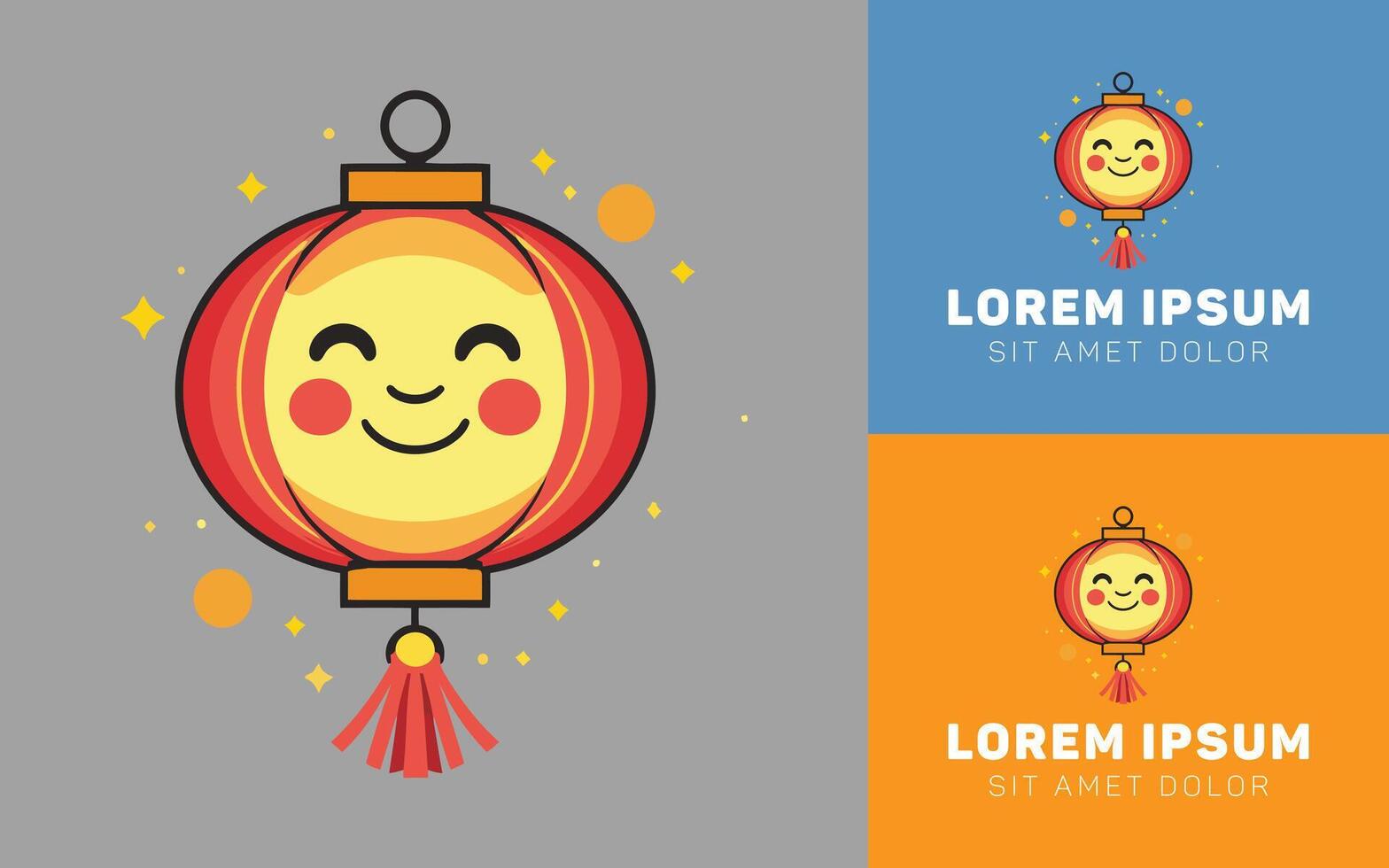 Elegant Red Chinese Lantern with Delicate Gold Lines vector