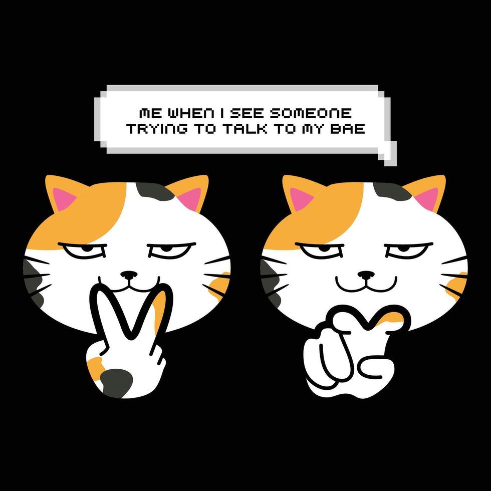 look at me kitty logo vector