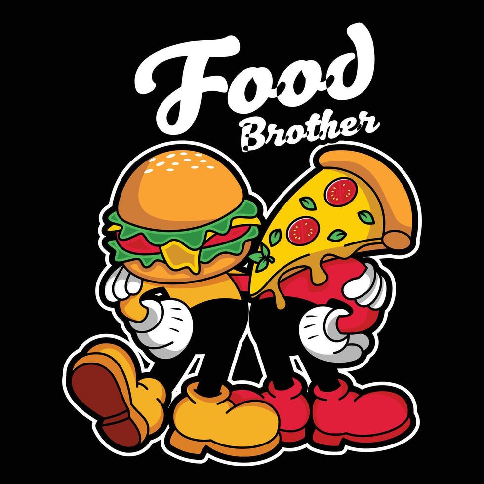 food brother funny design vector