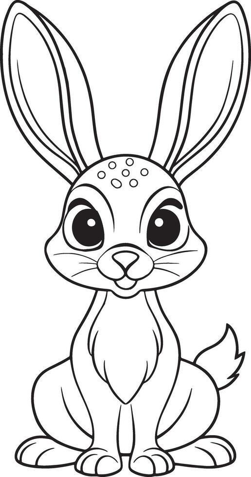 Antelope Jackrabbit Coloring Page Fun Cartoon Animal For Kids vector
