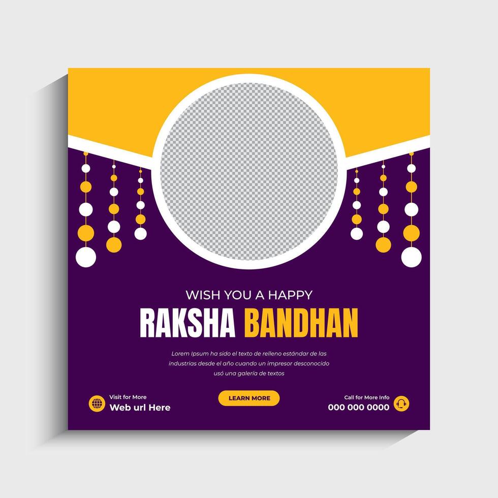 Raksha Bandhan Social Media Post Banner Template vector