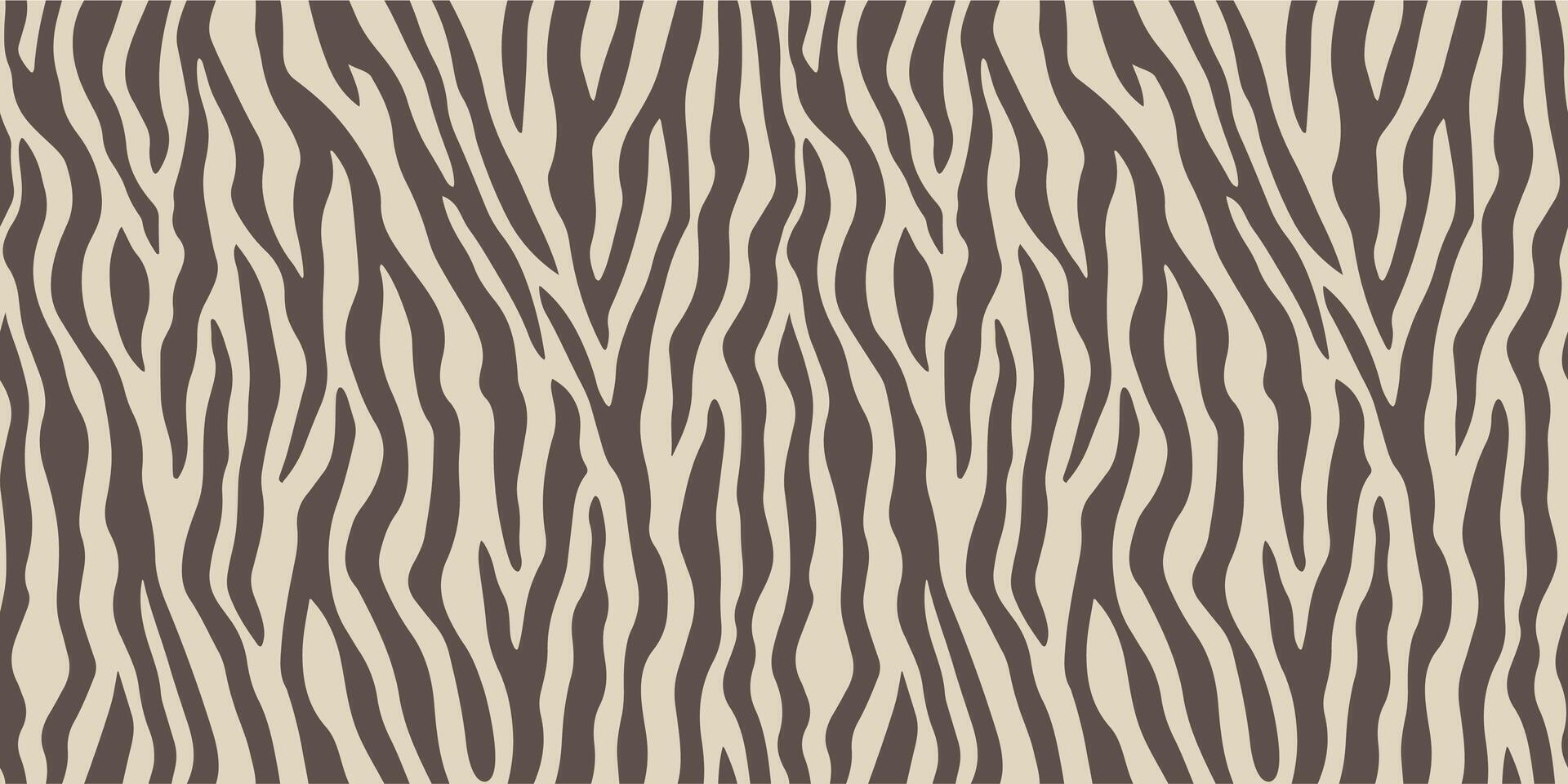 Seamless animal print background with taupe and beige zebra stripes, safari inspired natural design for wallpaper, fabric, wrapping, fashion, texture, wild animal fur skin style, repeating pattern vector
