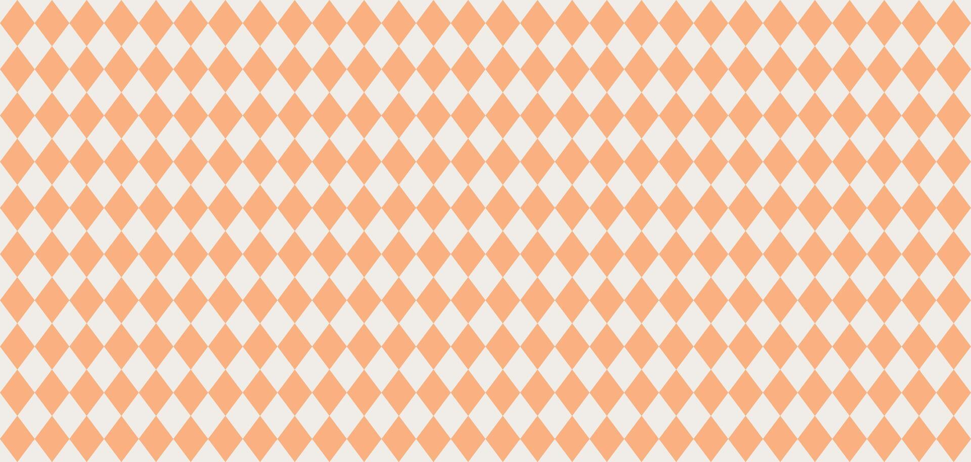 Soft orange and white harlequin diamond seamless pattern, pastel geometric background, abstract symmetrical retro design, modern tiling textile for wallpapers, paper, fashion, packaging vector
