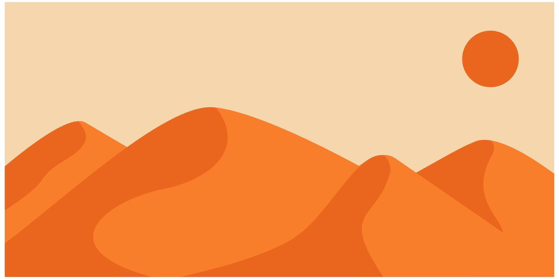 Abstract background with dramatic desert dunes and sunset.Desert dunes background inspiration. desert illustration. vector