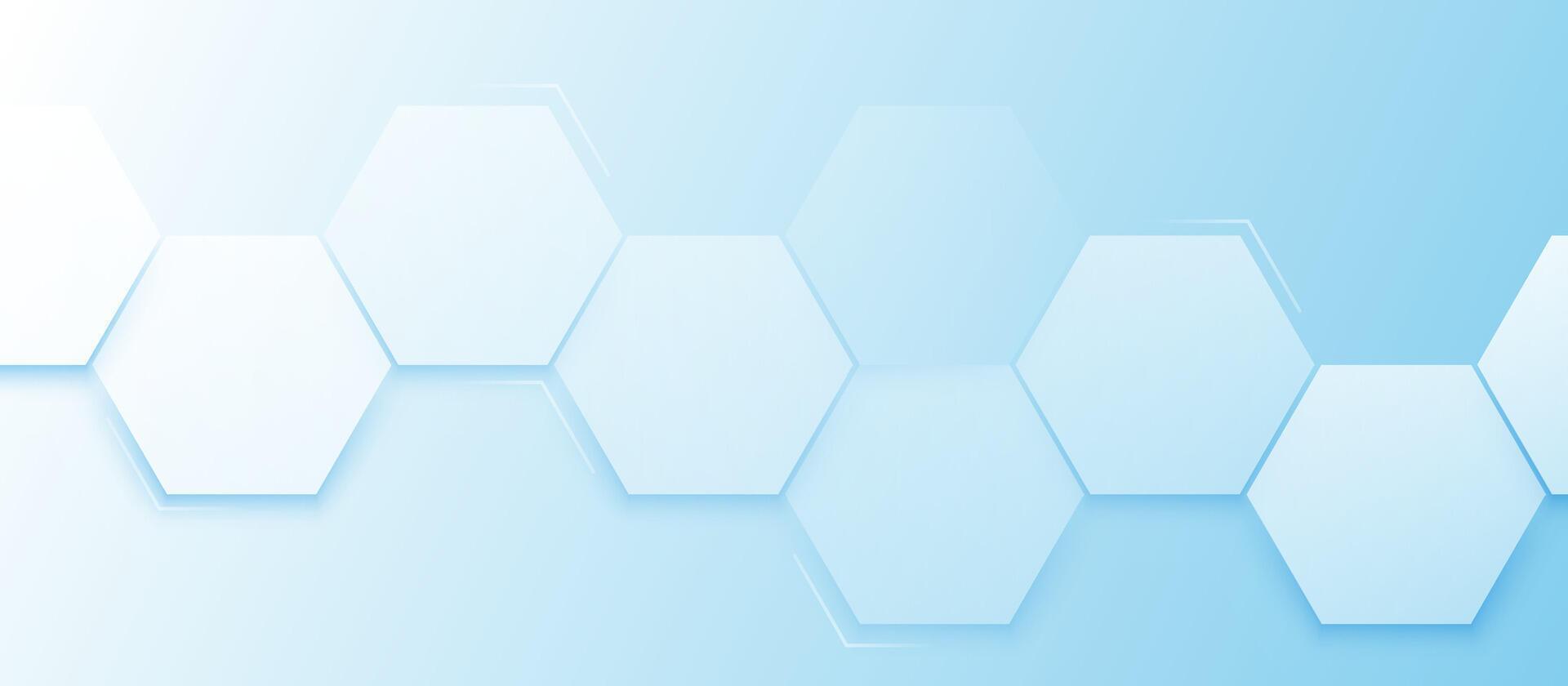 Light blue abstract hexagon background with modern geometric pattern vector
