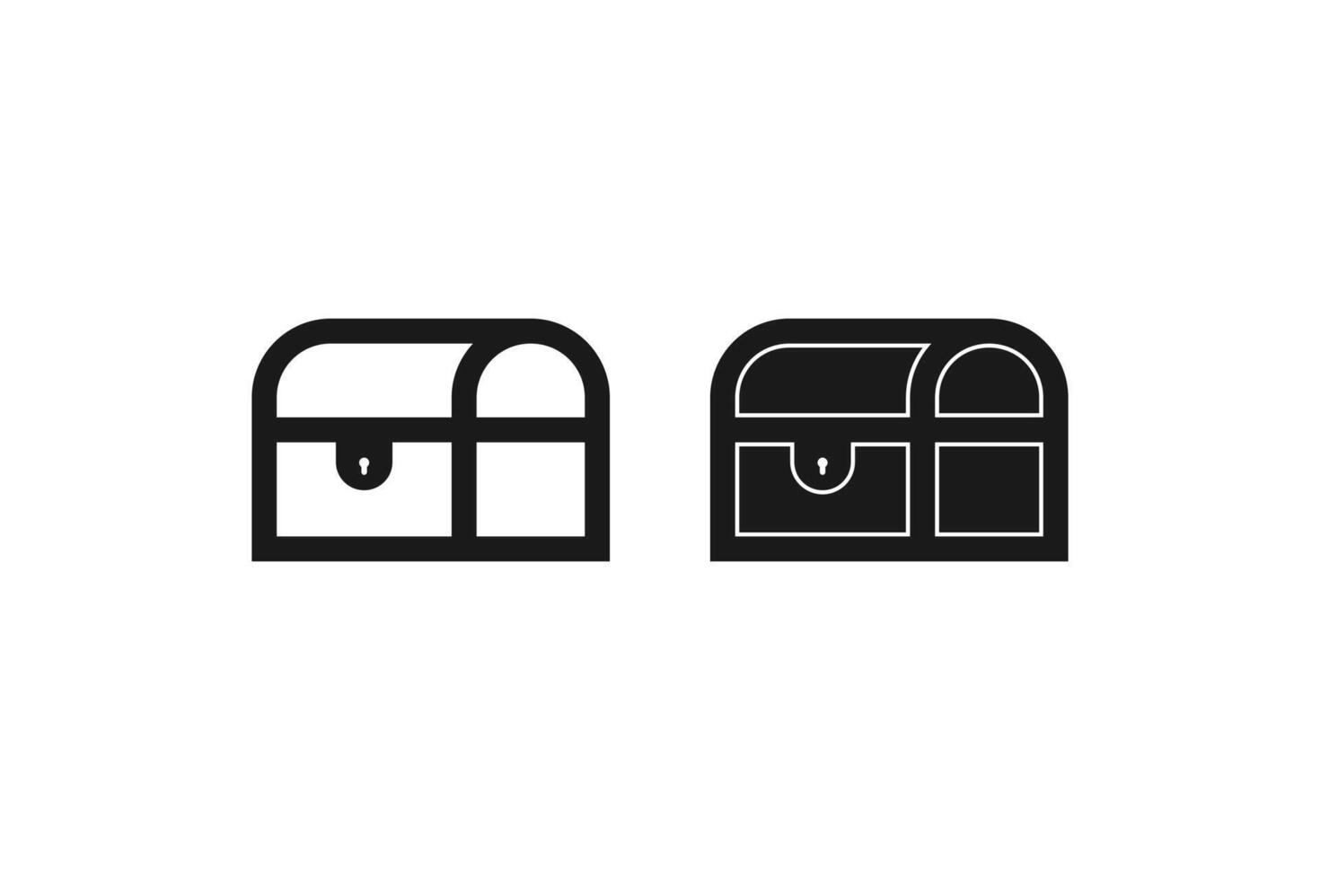 treasure box icon line and flat design vector