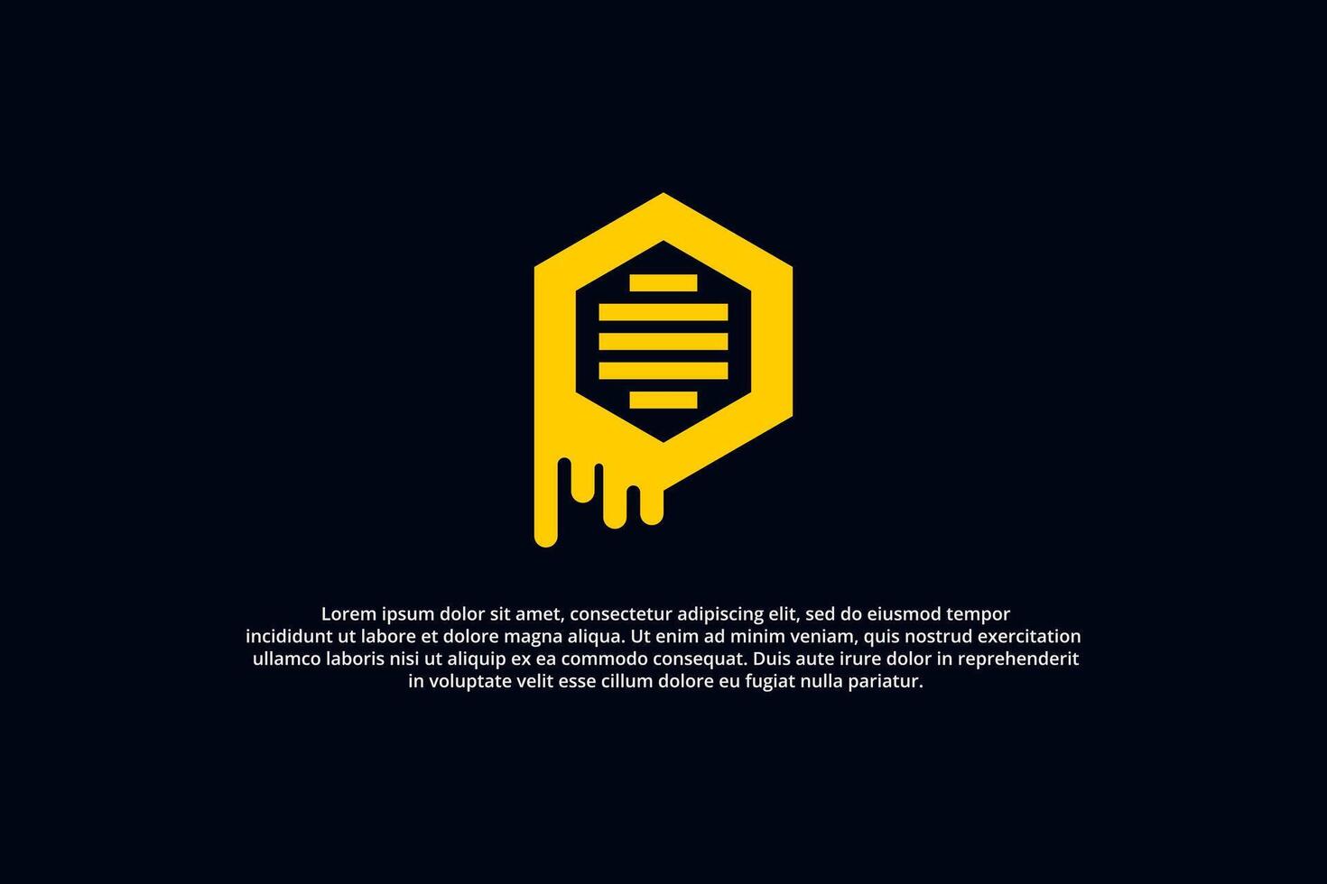 honey and honeycomb hexagonal modern logo vector