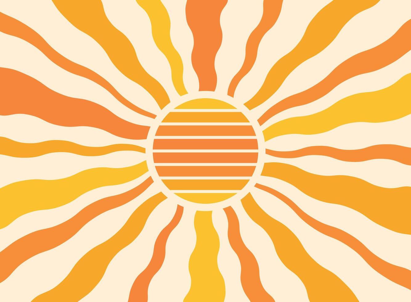An illustration of a sun with stripes vector