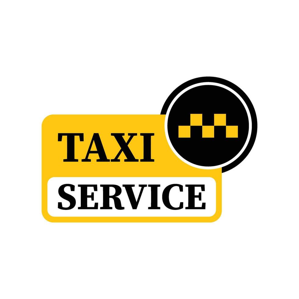 A taxi service logo with a yellow and black sign vector