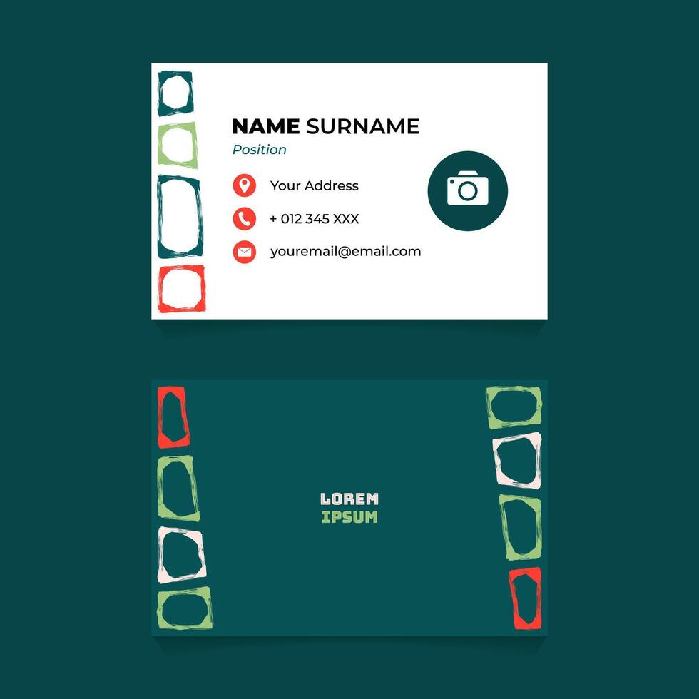 Name Card Design with Abstract Stroke Bold Border vector