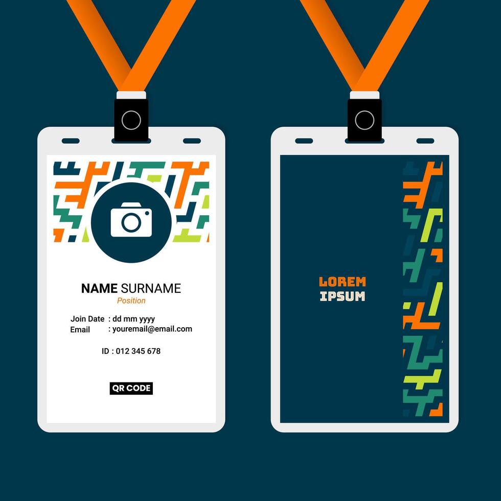 ID Card Design with Abstract Diagonal Line Bold Composition vector
