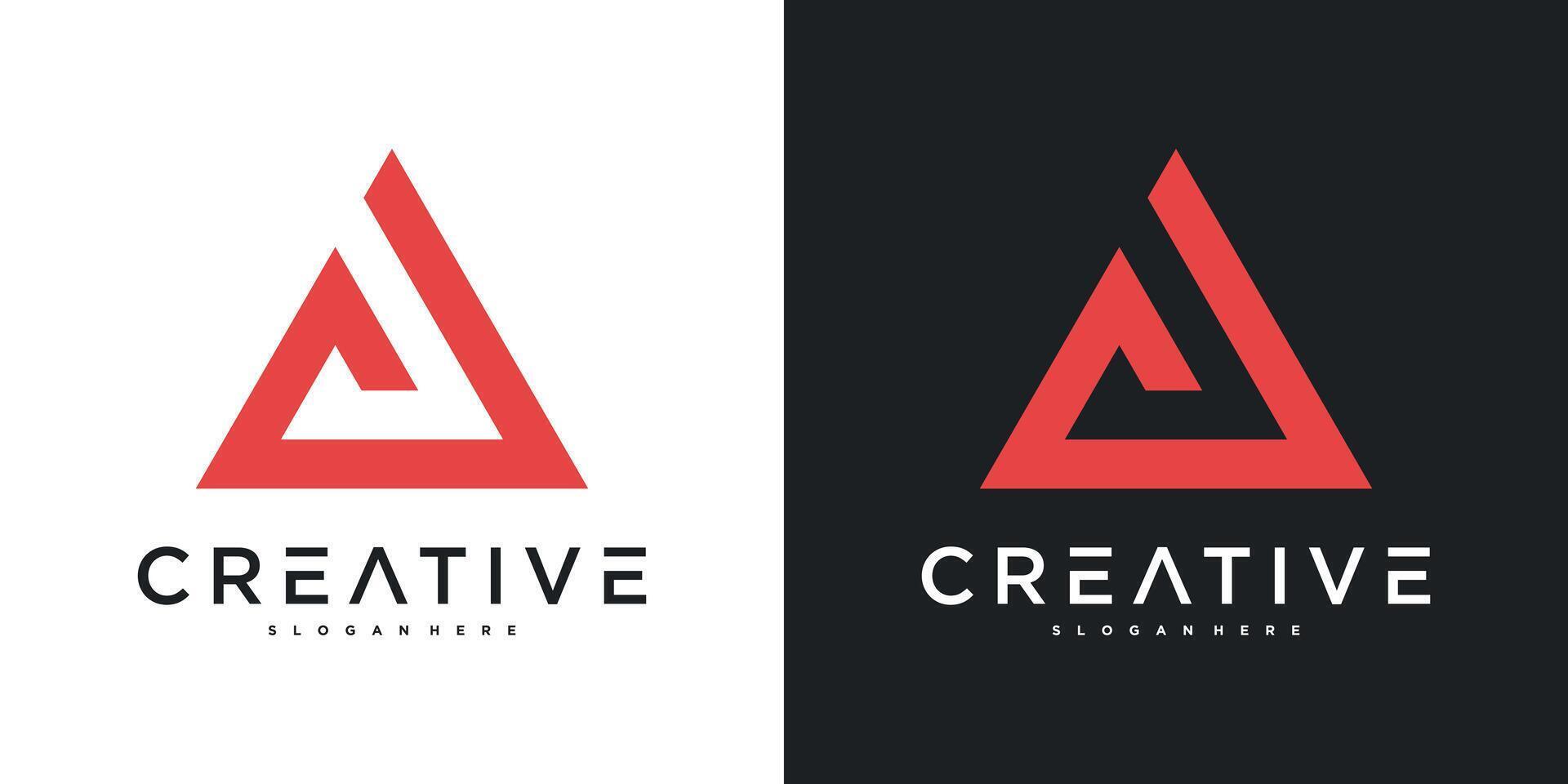 Abstract triangle shape logo designs. vector