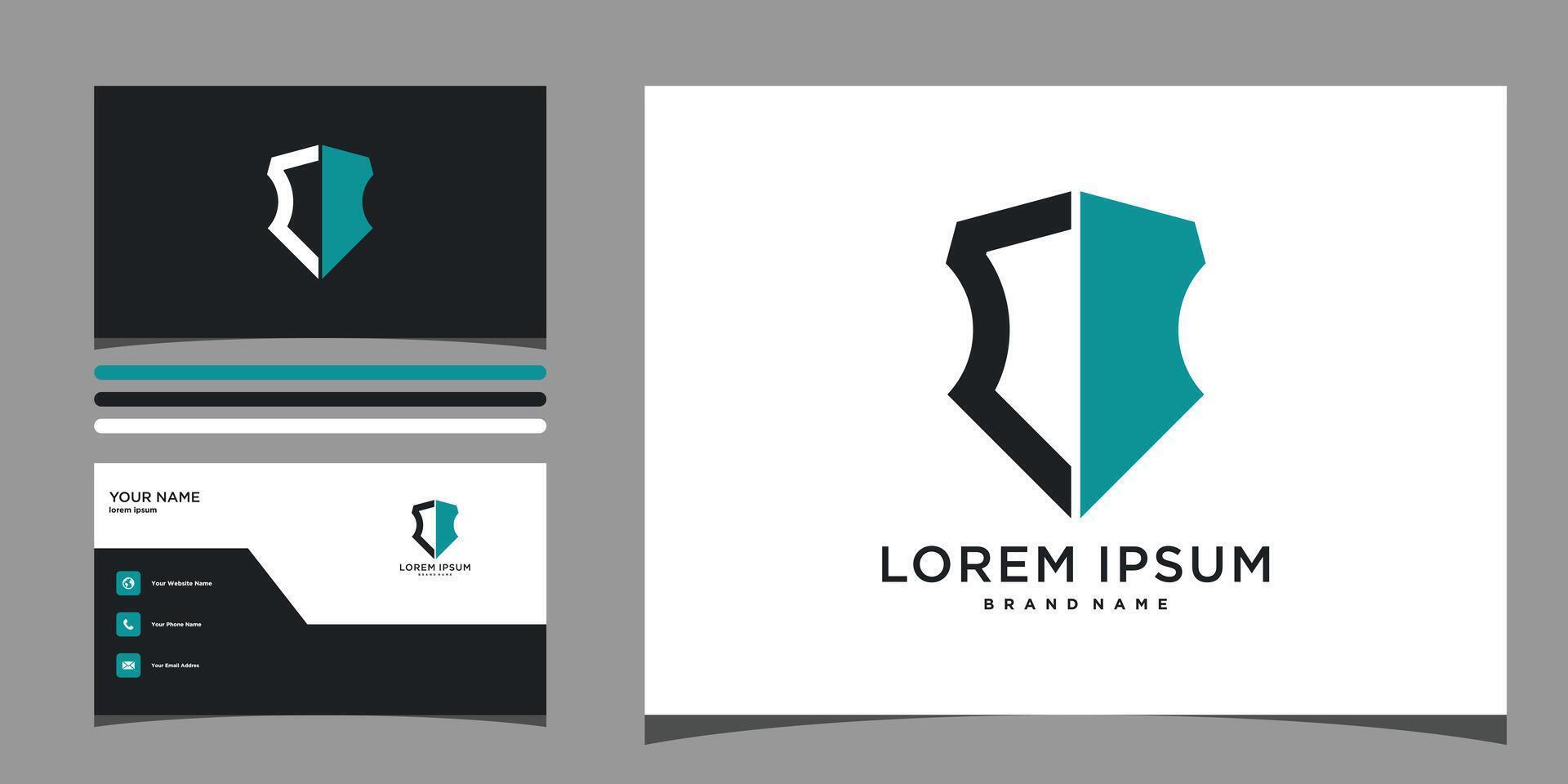 Shield logo design with modern shape vector