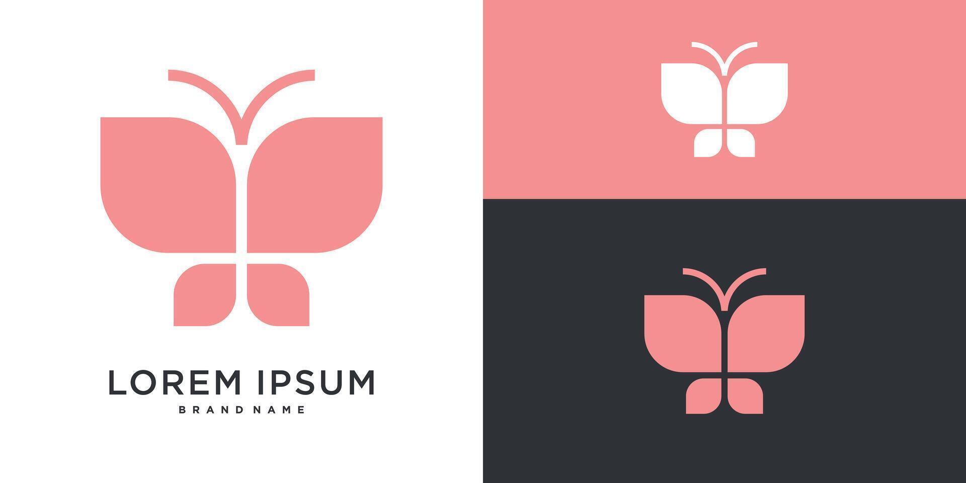 Simple shape butterfly logo icon design. vector