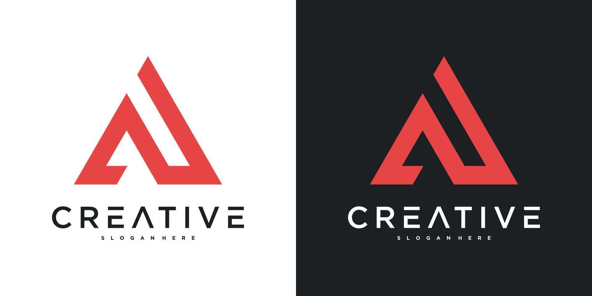 Abstract triangle shape logo design vector