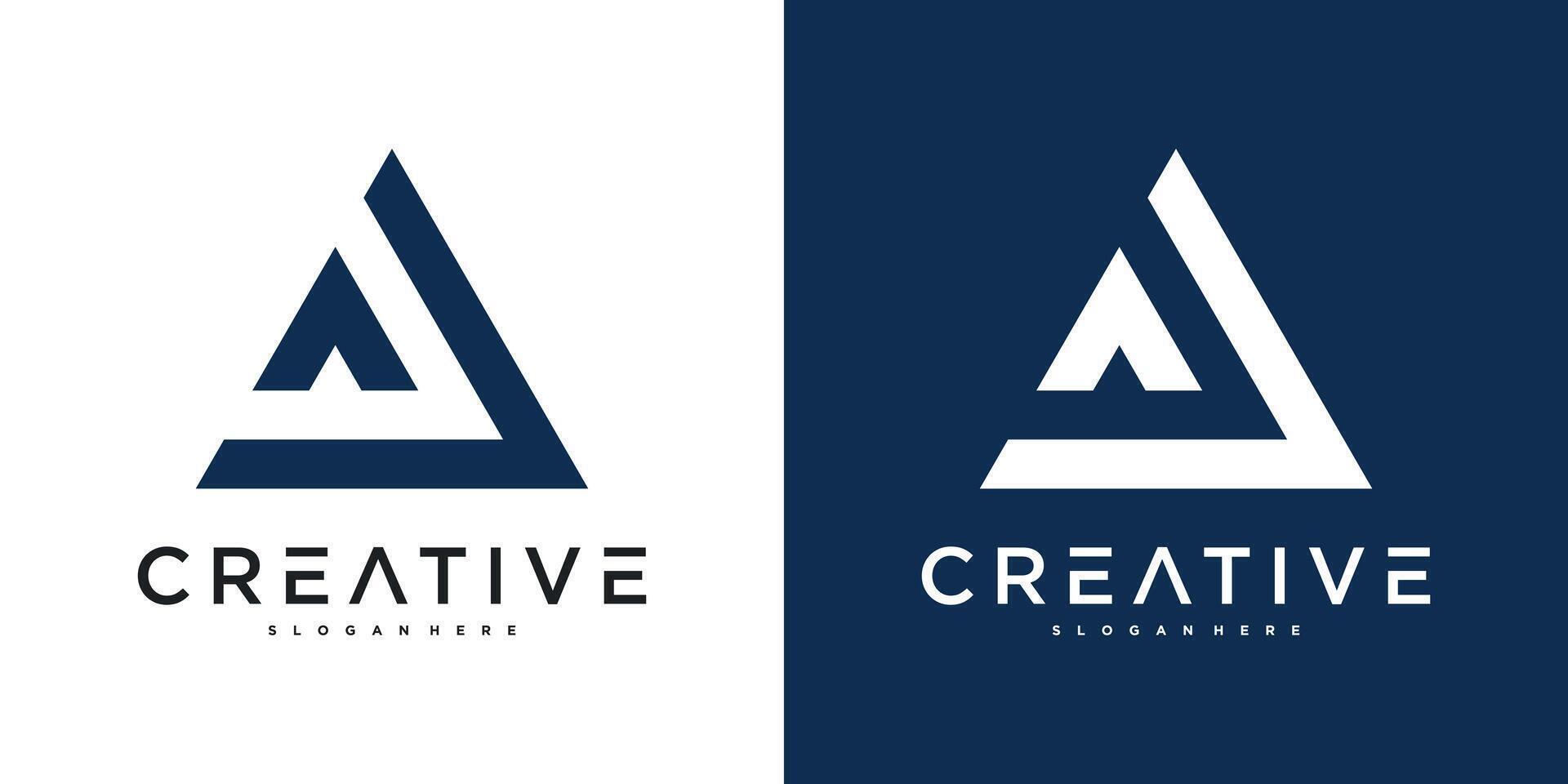 Abstract triangle shape logo designs vector