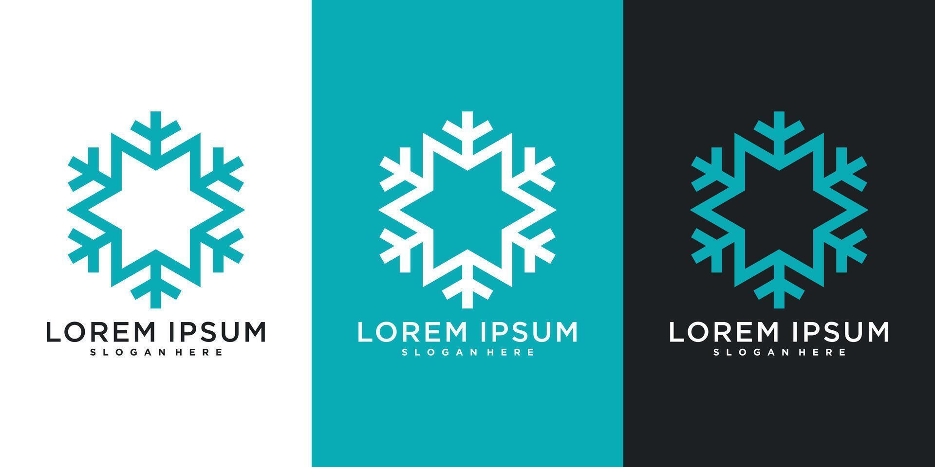Abstract shape snowflakes logo design. vector
