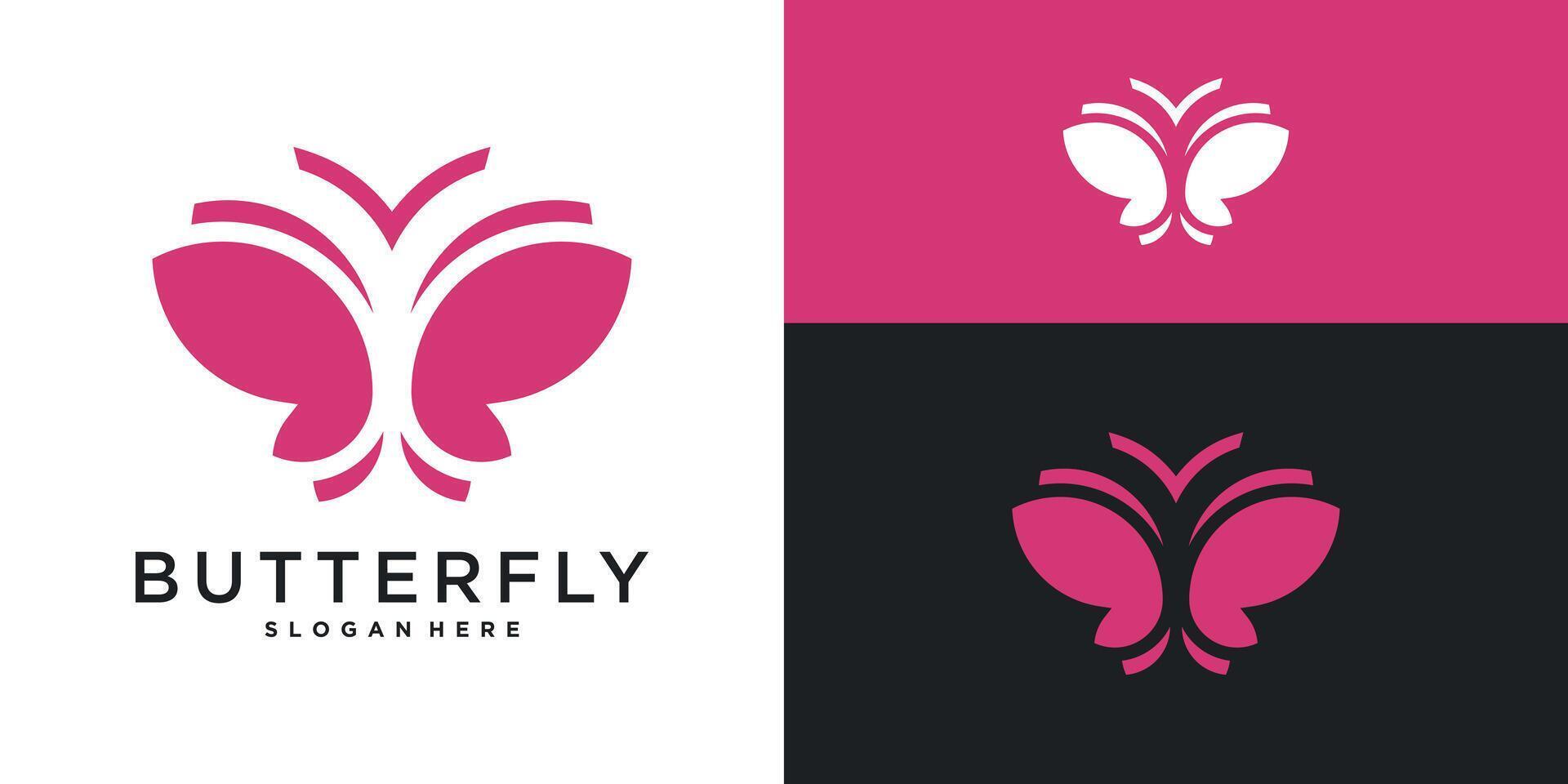 Simple shape butterfly logo design vector