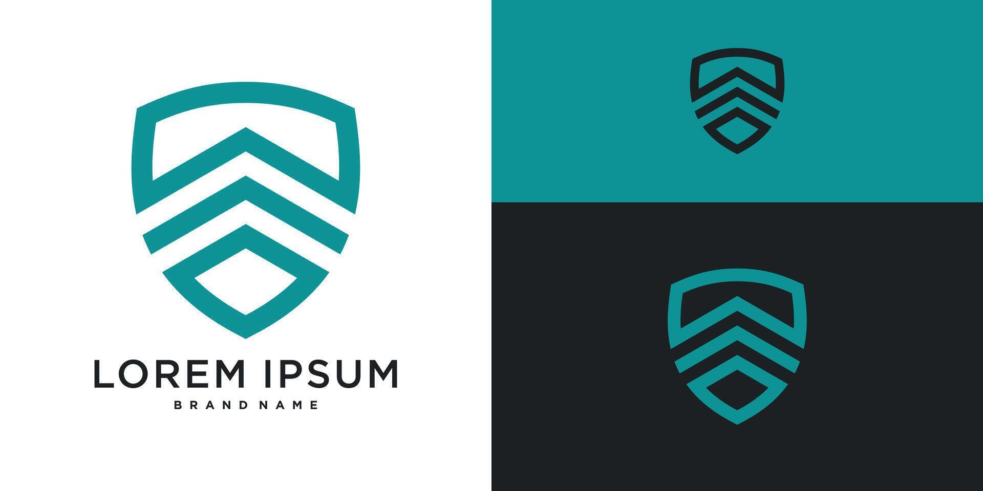 Shield logo design with modern shape. vector