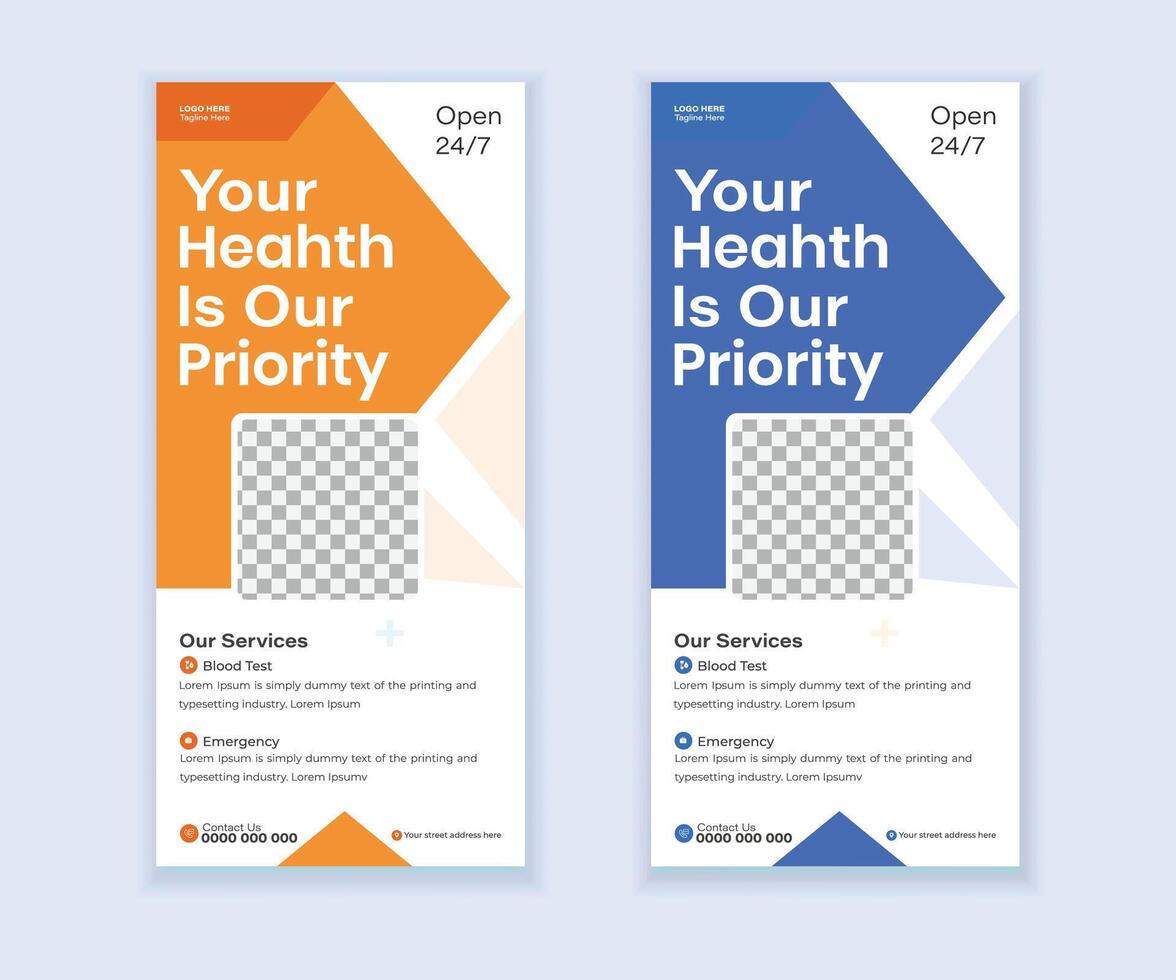 Modern roll-up banner and DL flyer design template vector