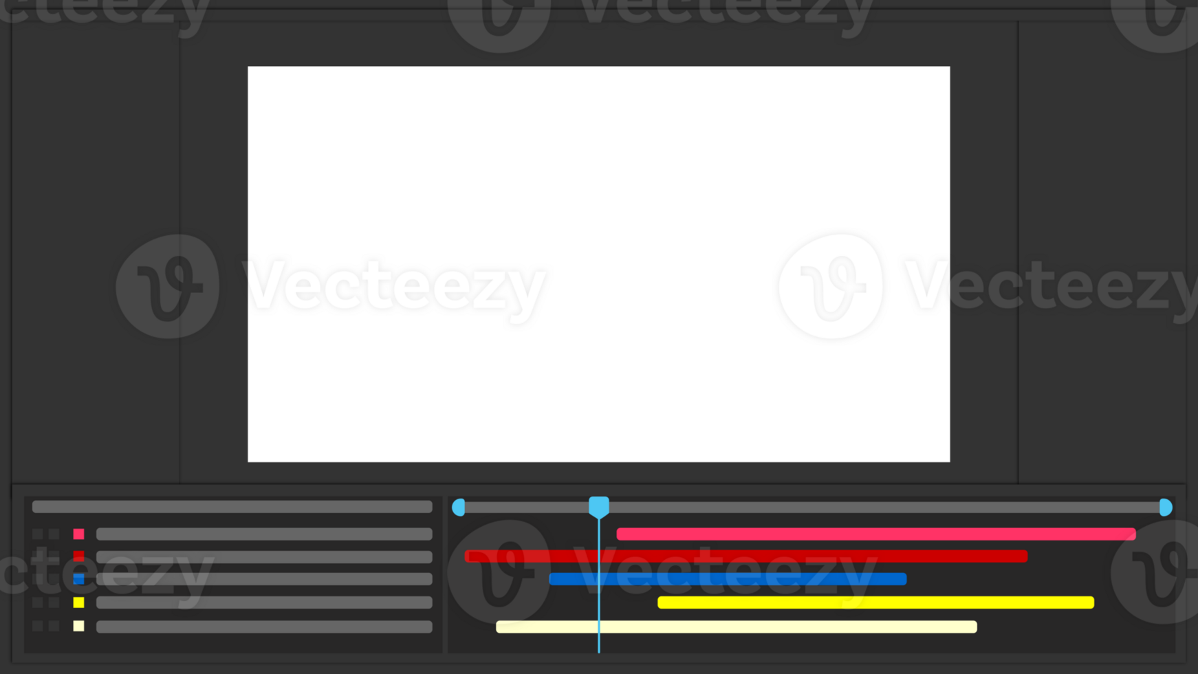 Editing Timeline Interface Flat UI Dark Mode png