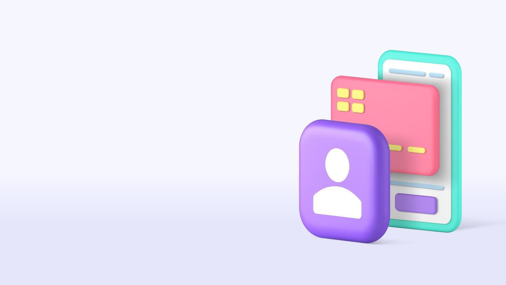 Online banking smartphone payment contact transaction 3d icon realistic vector
