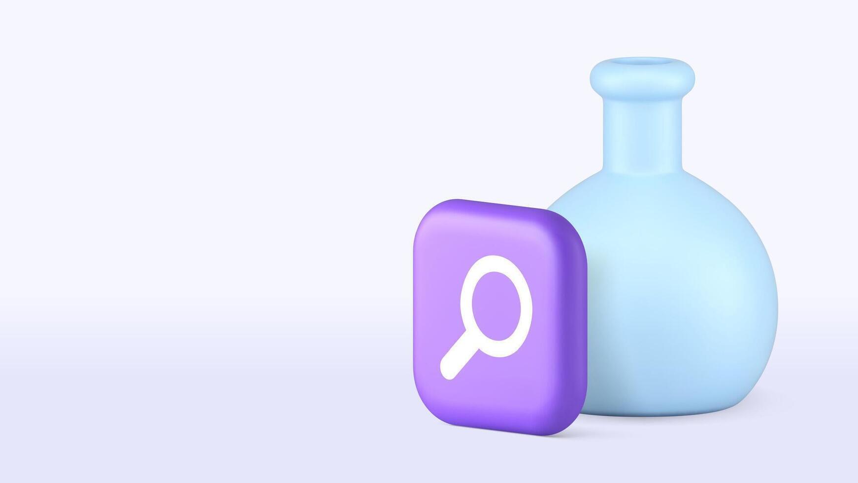Chemical change science search laboratory analyzing 3d icon realistic vector