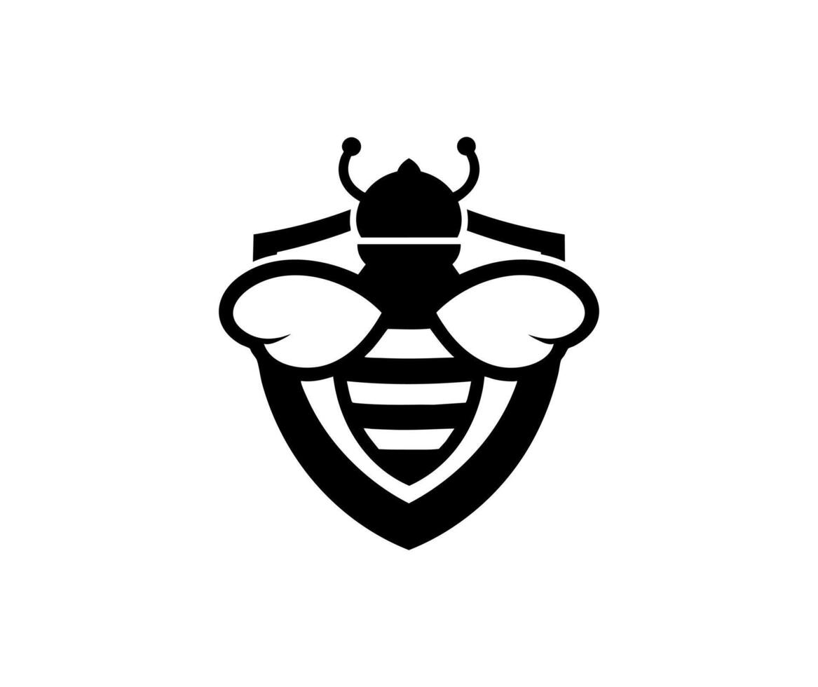 Black and white Knight Bee logo concept vector