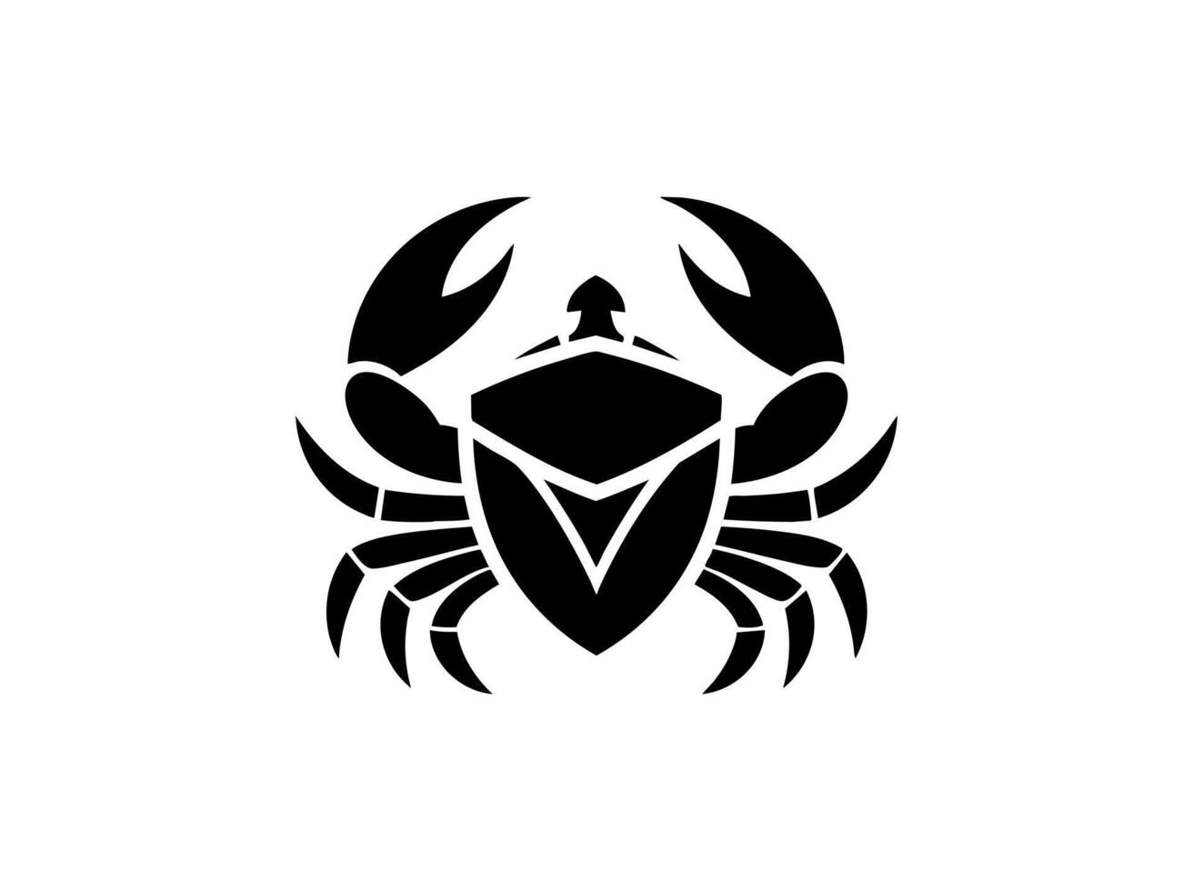 Black and white Knight Crab logo concept vector