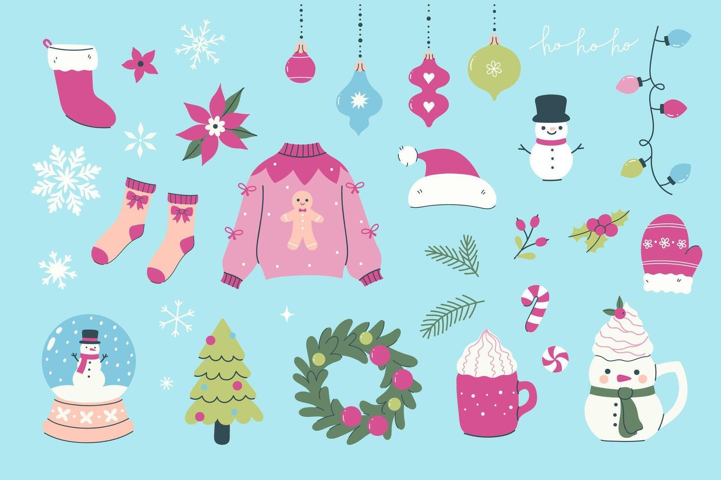 Christmas set of various graphic elements. graphics. vector
