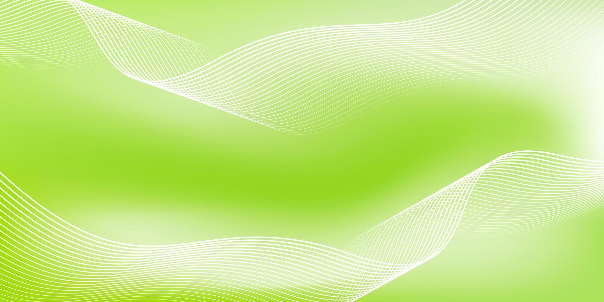 Abstract green gradient background with shining line wave. Minimalist background for banner, poster, cover, brochure, flyer, website vector