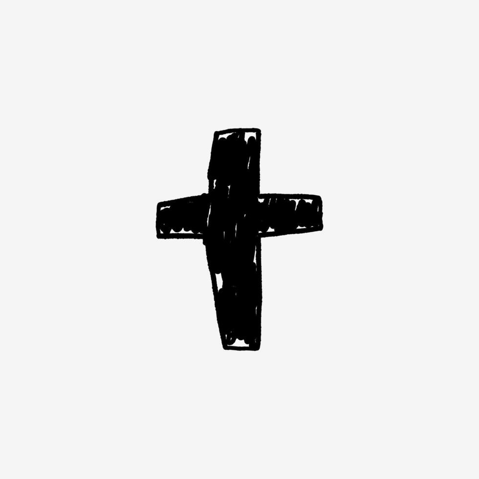 Folk Black Minimal Cross vector