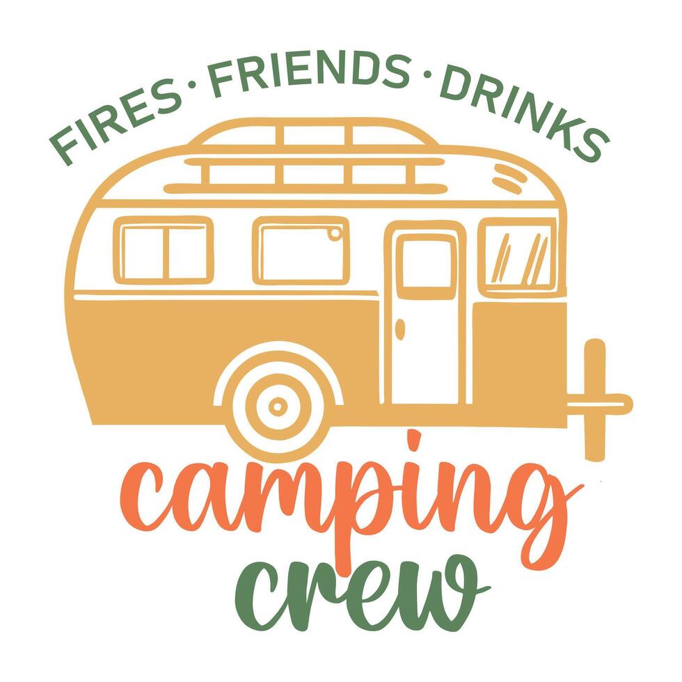 fires friends drinks camping crew vector