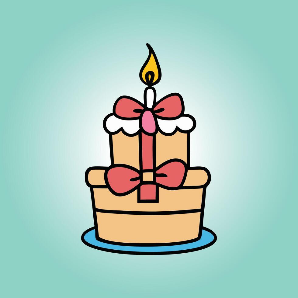 Birthday Cake with Candles vector
