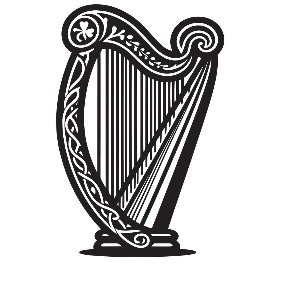 Celtic Harp Logo Design vector