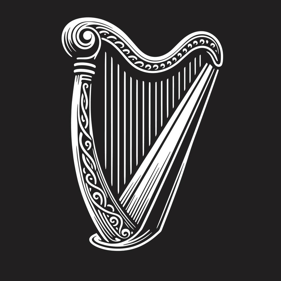 Celtic Harp Illustration vector