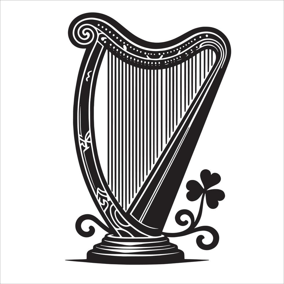 Celtic Harp Ornament vector