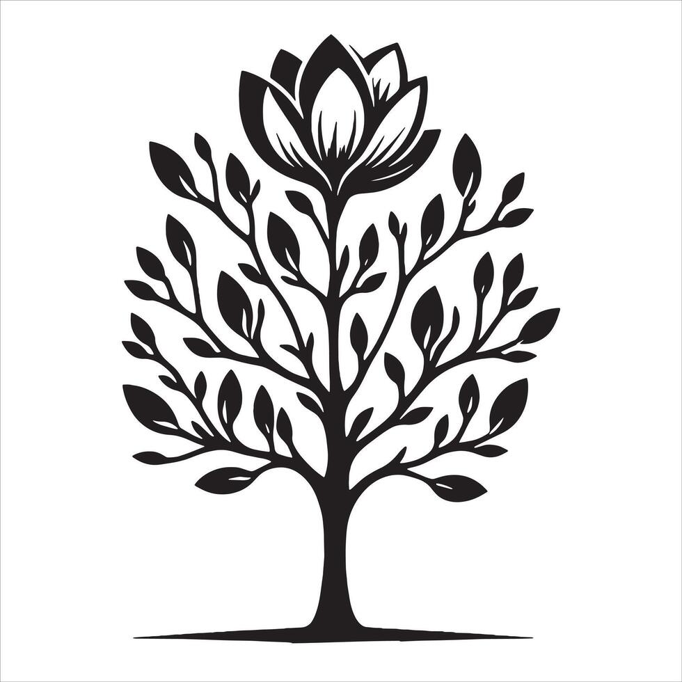 Decorative Magnolia Tree vector