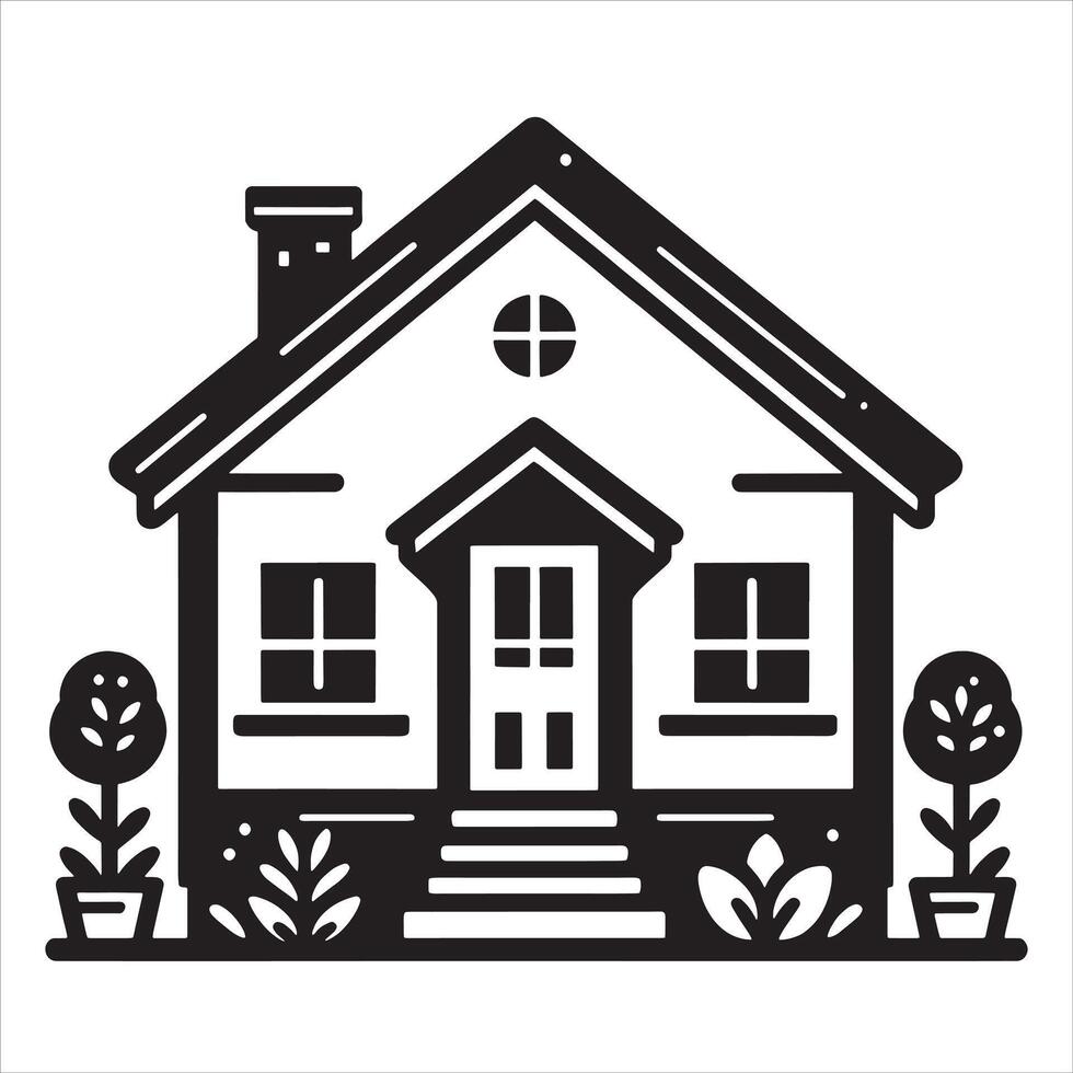 House Exterior Illustration vector