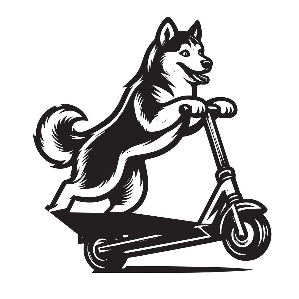 Siberian Husky Dog Fun Outdoor Activity Art vector