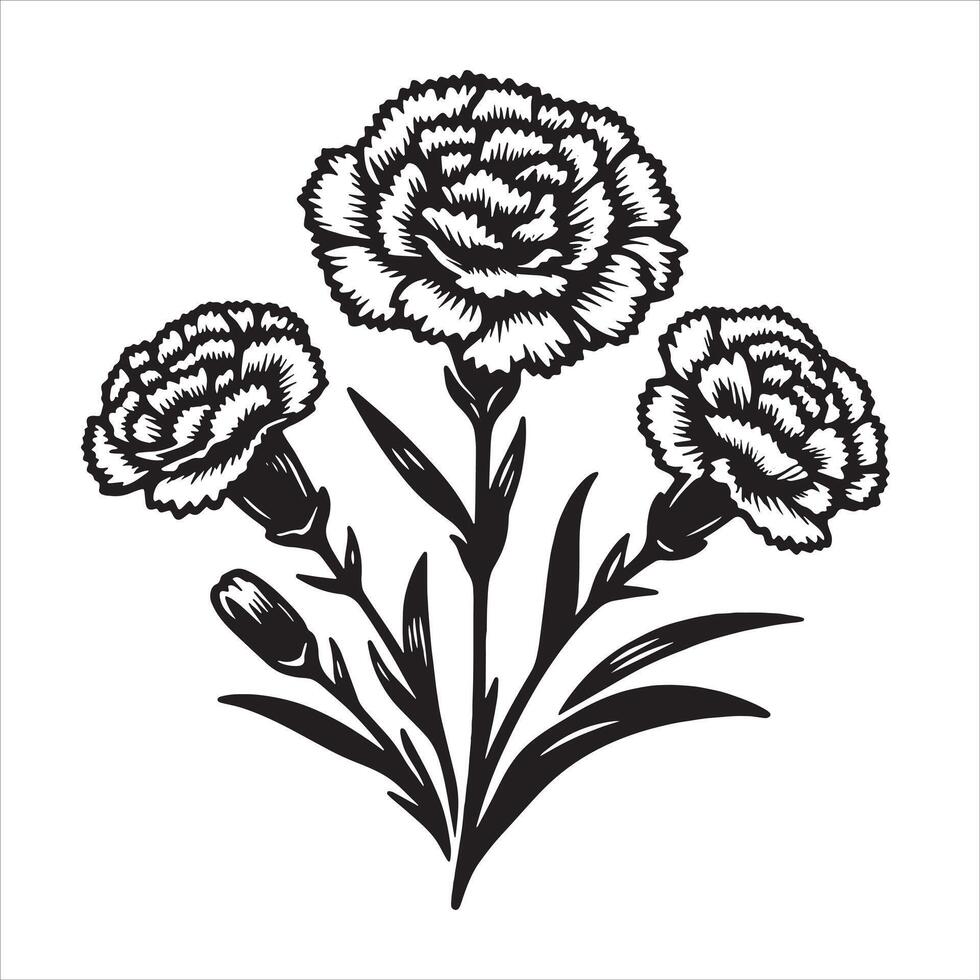 Minimal Carnation Design vector