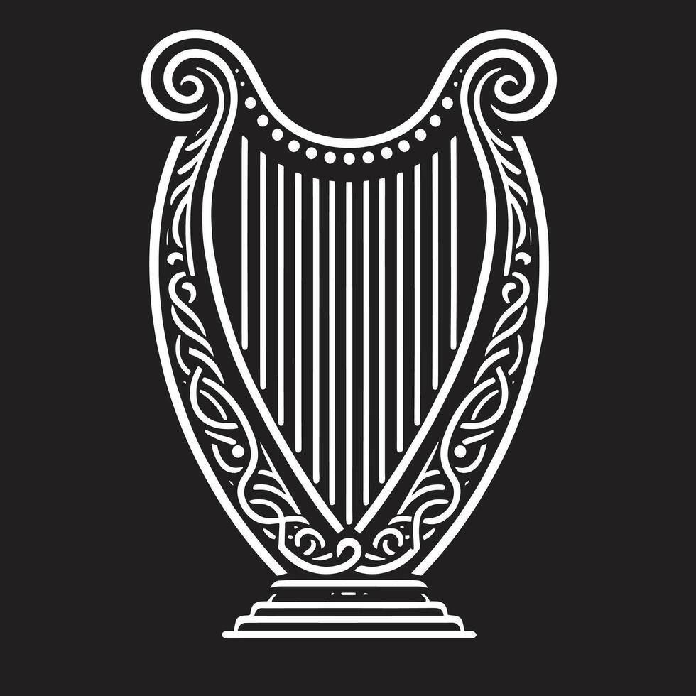 Fantasy Celtic Harp vector