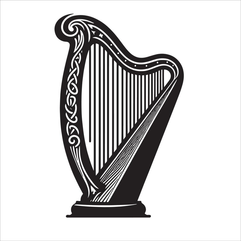Celtic Harp Clipart vector