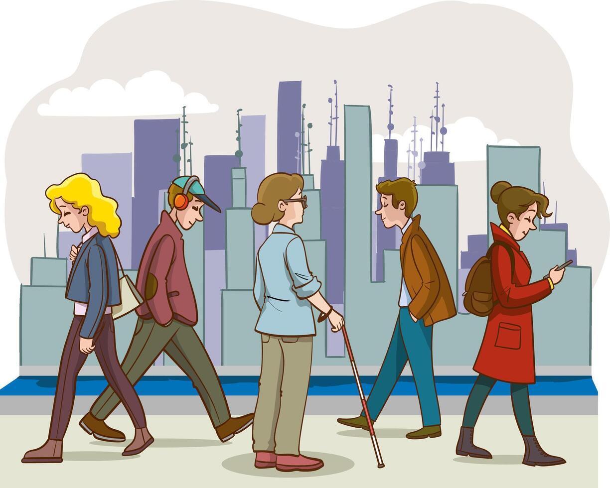people in the city vector