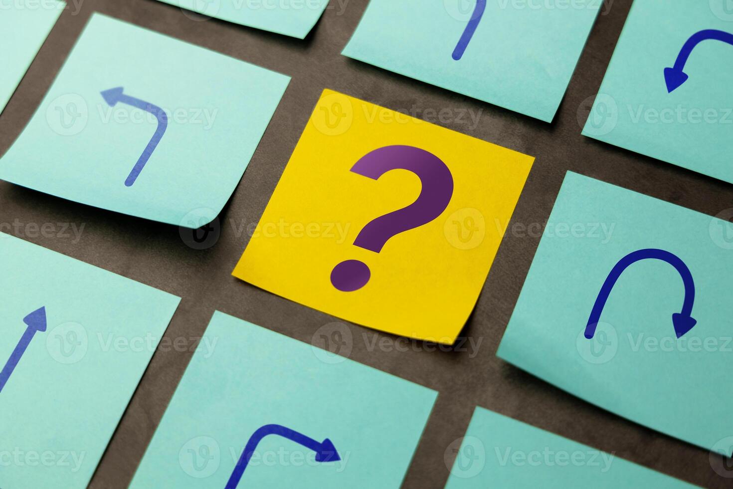 Economic uncertainty symbolized by arrows and a question mark, reflecting volatility and lack of clear direction photo
