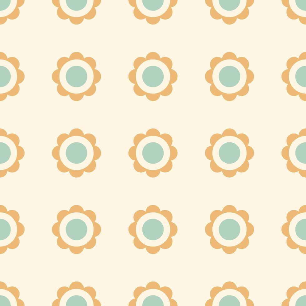 Seamless Floral Pattern with Retro Flower Design. Perfect for textiles, backgrounds, and creative projects. vector
