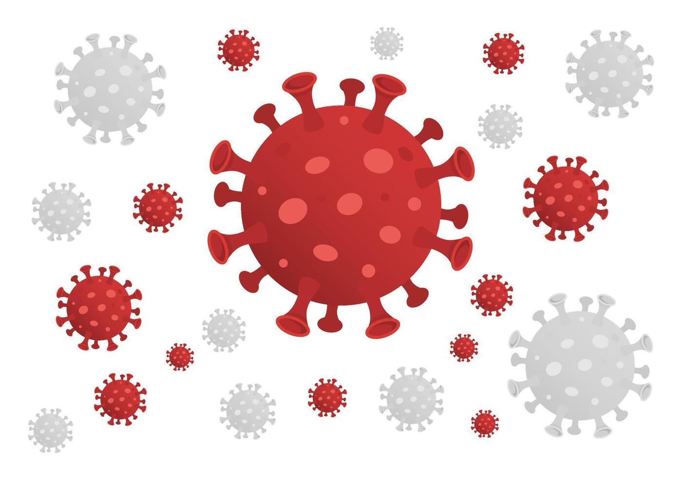 COVID-19 Virus Illustration, Detailed Coronavirus Pandemic Concept Art vector